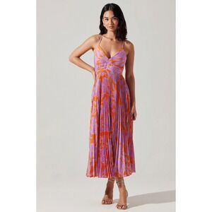 Astr Blythe Purple and Orange tie Back Dress